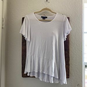 Ashley Stewart girly white T-shirt. Size 12.